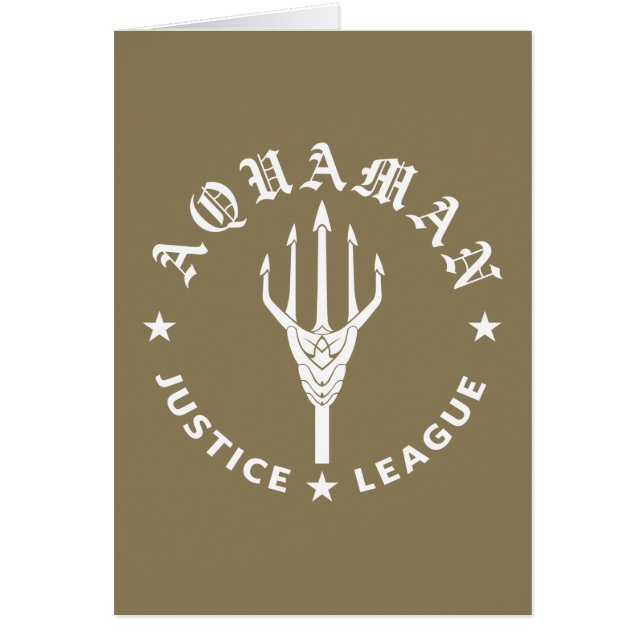 Justice League | Emblem i Aquaman Retro Trident Hälsningskort (Framsidan)