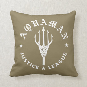 Justice League Emblem i Aquaman Retro Trident Kudde