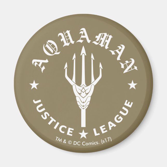 Justice League | Emblem i Aquaman Retro Trident Magnet (Framsidan)