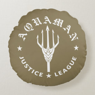 Justice League Emblem i Aquaman Retro Trident Rund Kudde