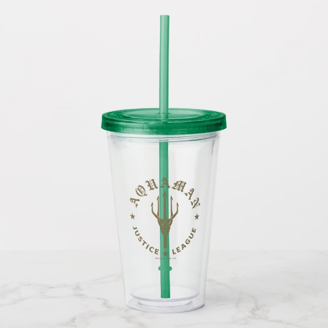 Justice League | Emblem i Aquaman Retro Trident Take Away Mugg (Framsida)