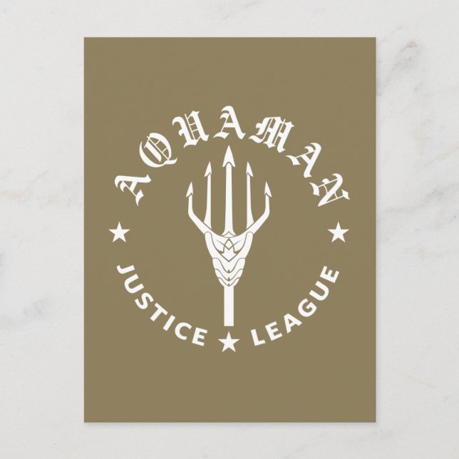 Justice League | Emblem i Aquaman Retro Trident Vykort (Framsida)