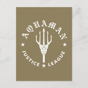 Justice League   Emblem i Aquaman Retro Trident Vykort