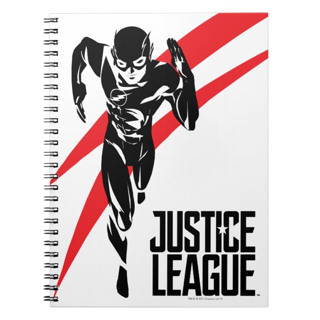 Justice League | Flash Running Noir-filmklipp Anteckningsbok Med Spiral (Framsidan)