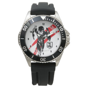 Justice League   Flash Running Noir-filmklipp Armbandsur
