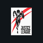 Justice League | Flash Running Noir-filmklipp Canvastryck<br><div class="desc">Kolla in den här svarta och vita stiliserade teckning i Justice League's The Flash som springa i toppfart. Den här popup-inspirerade bilden accentueras av röda streck som följer efter Flash.</div>