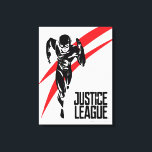 Justice League | Flash Running Noir-filmklipp Canvastryck<br><div class="desc">Kolla in den här svarta och vita stiliserade teckning i Justice League's The Flash som springa i toppfart. Den här popup-inspirerade bilden accentueras av röda streck som följer efter Flash.</div>