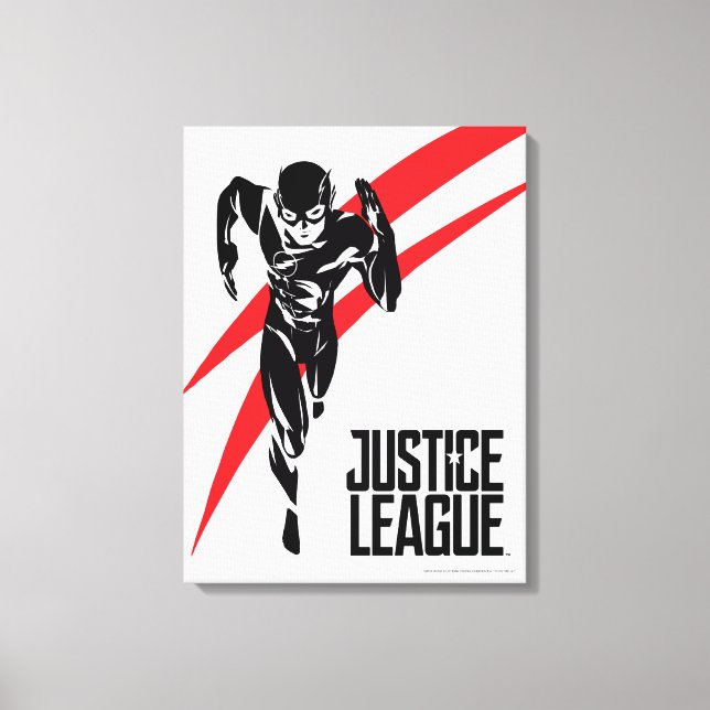 Justice League | Flash Running Noir-filmklipp Canvastryck (Framsida)