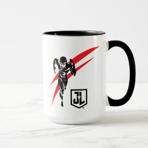 Justice League Flash Running Noir-filmklipp Mugg