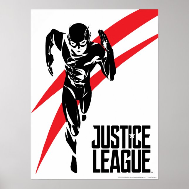 Justice League | Flash Running Noir-filmklipp Poster (Framsidan)