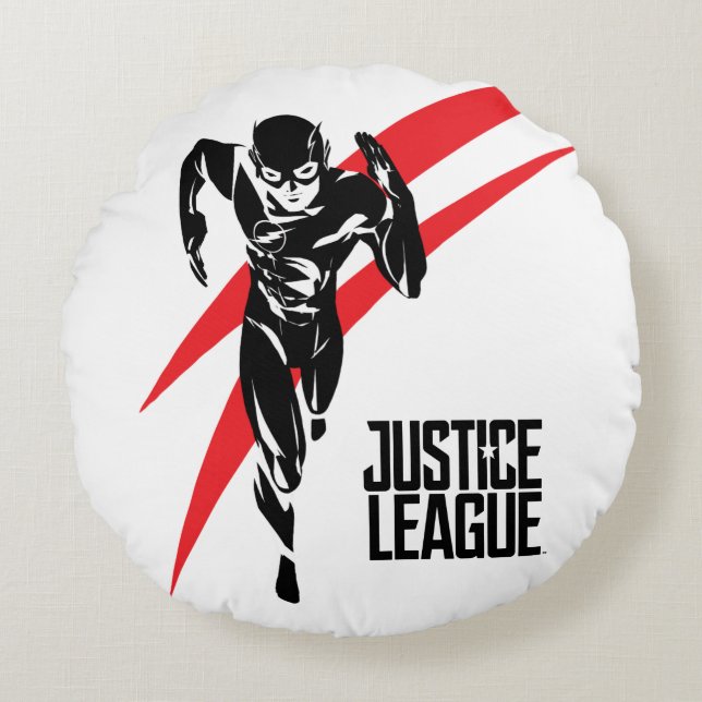 Justice League | Flash Running Noir-filmklipp Rund Kudde (Framsidan)