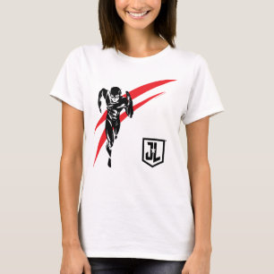 Justice League Flash Running Noir-filmklipp T-shirt