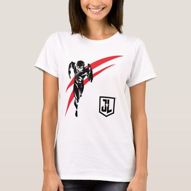 Justice League | Flash Running Noir-filmklipp T-shirt (Framsida)