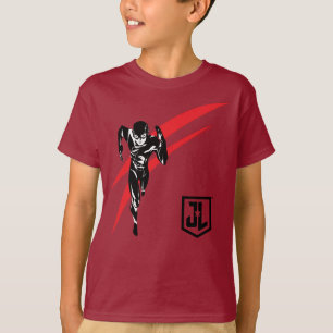 Justice League Flash Running Noir-filmklipp Tee Shirt