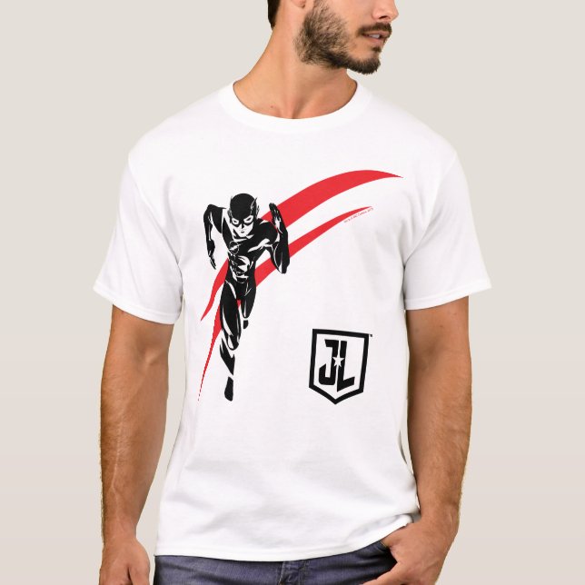 Justice League | Flash Running Noir-filmklipp Tee Shirt (Framsida)