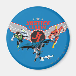 Justice League Flies Luft Badge and Heroes Magnet