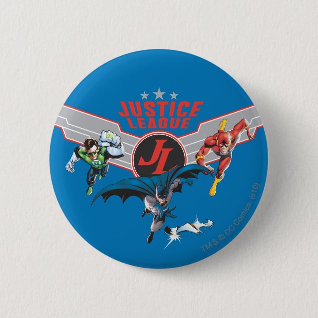 Justice League Flying Luft Badge and Heroes Knapp (Framsida)