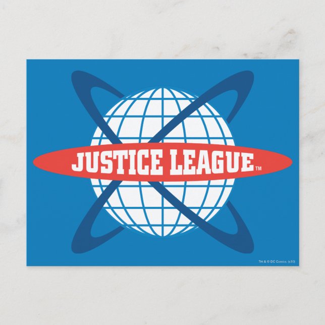 Justice League Globe Logotyp Vykort (Framsida)