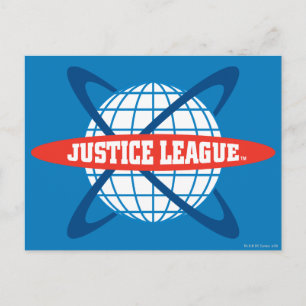 Justice League Globe Logotyp Vykort