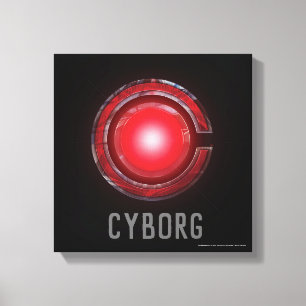 Justice League Glowing Cyborg Symbol Canvastryck
