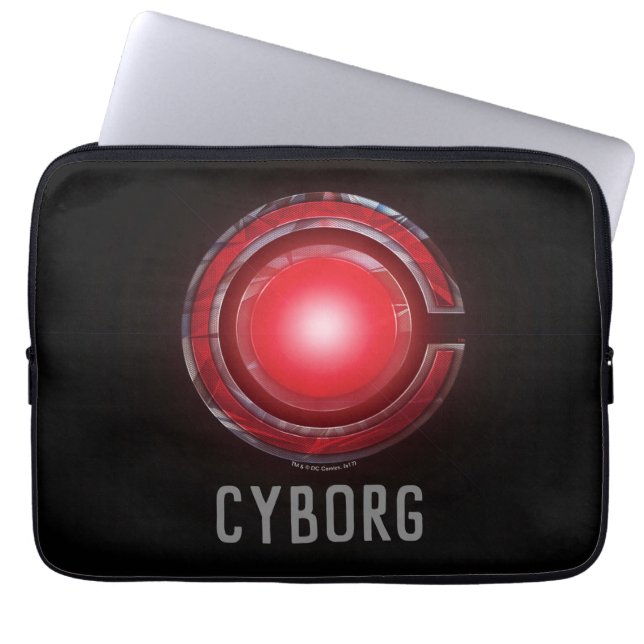 Justice League | Glowing Cyborg Symbol Laptop Sleeve (Framsidan)