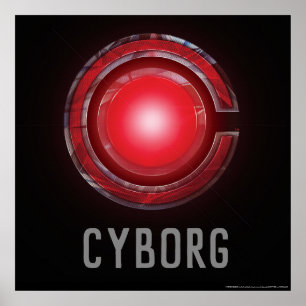 Justice League Glowing Cyborg Symbol Poster