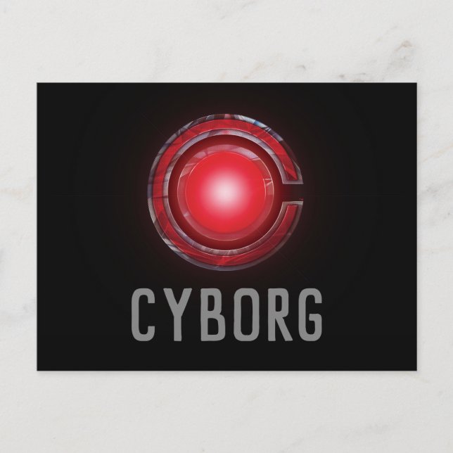 Justice League | Glowing Cyborg Symbol Vykort (Framsida)