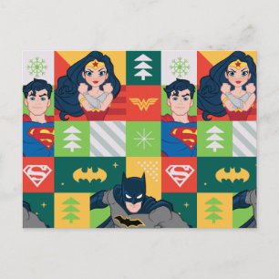 Justice League Helgdag Collage Helg Vykort