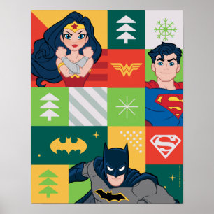 Justice League Helgdag Collage Poster