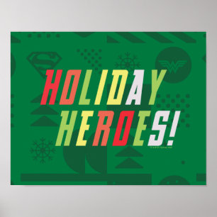Justice League Helgdag Heroes Graphic Poster