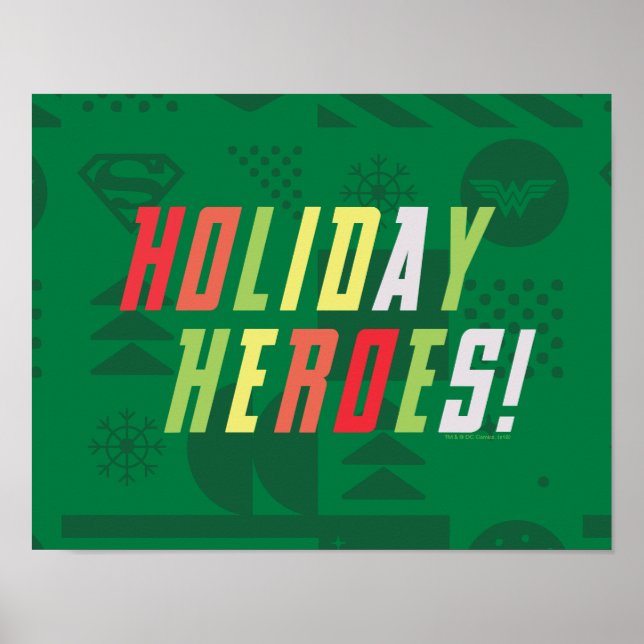 Justice League Helgdag Heroes Graphic Poster (Framsidan)