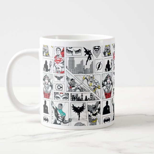 Justice League Heroisk Panel Mönster Jumbo Mugg (Vänster)