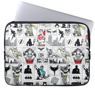 Justice League Heroisk Panel Mönster Laptop Fodral