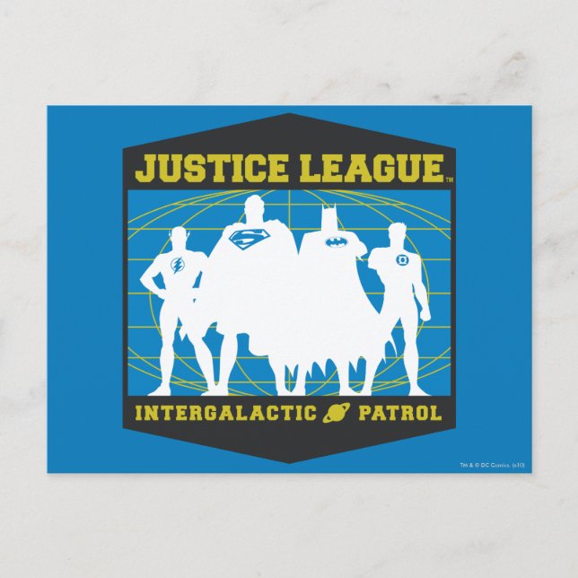 Justice League Intergalactic Patrol Vykort (Framsida)
