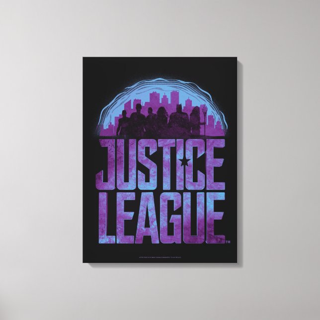 Justice League | Justice League City Silhouette Canvastryck (Framsida)