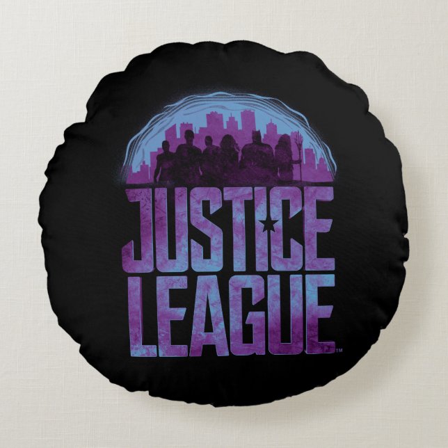 Justice League | Justice League City Silhouette Rund Kudde (Framsidan)