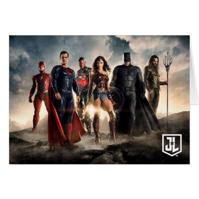 Justice League | Justice League on Battlefield Hälsningskort (Framsidan Horizontal)