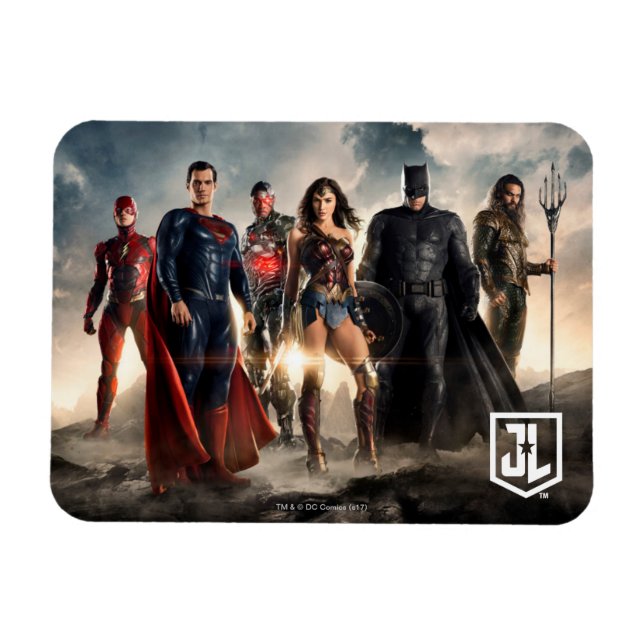 Justice League | Justice League on Battlefield Magnet (Horisontell)