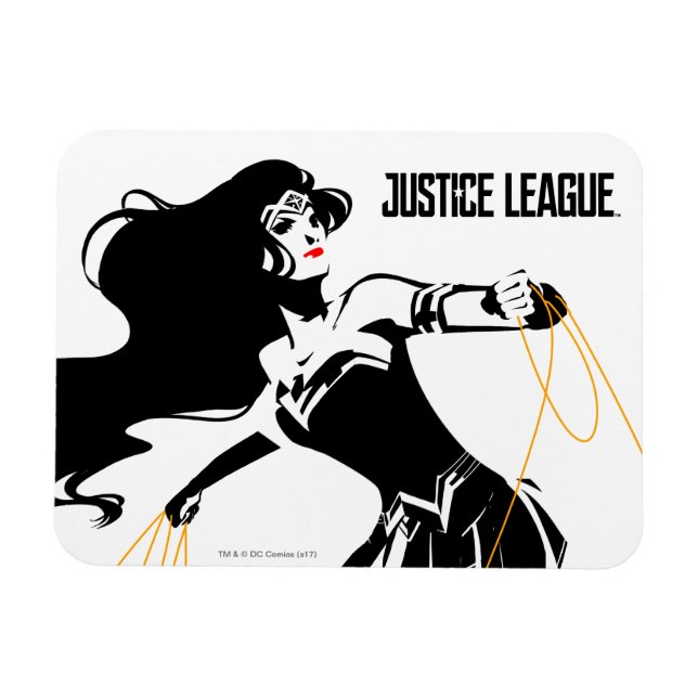 Justice League |  kvinnor med lasso-poppsten Magnet (Horisontell)