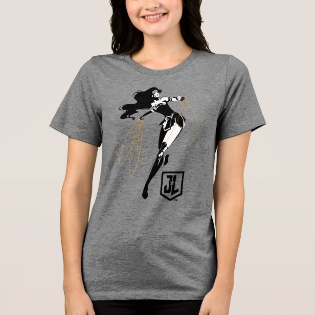 Justice League |  kvinnor med lasso-poppsten T Shirt (Framsida)