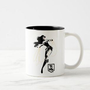 Justice League kvinnor med lasso-poppsten Två-Tonad Mugg