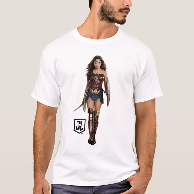 Justice League |  kvinnor på attlefield Tee (Framsida)