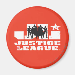 Justice League Logotyp och Character Silhouettes Magnet