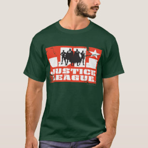 Justice League Logotyp och Character Silhouettes T Shirt