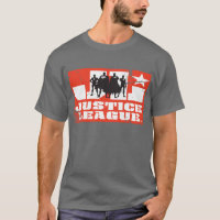 Justice League Logotyp och Character Silhouettes