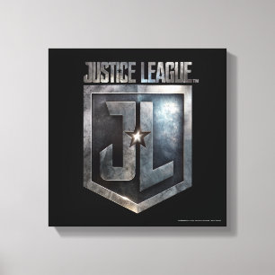 Justice League Metallic JL Shield Canvastryck