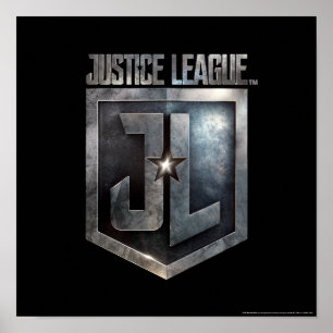 Justice League Metallic JL Shield Poster