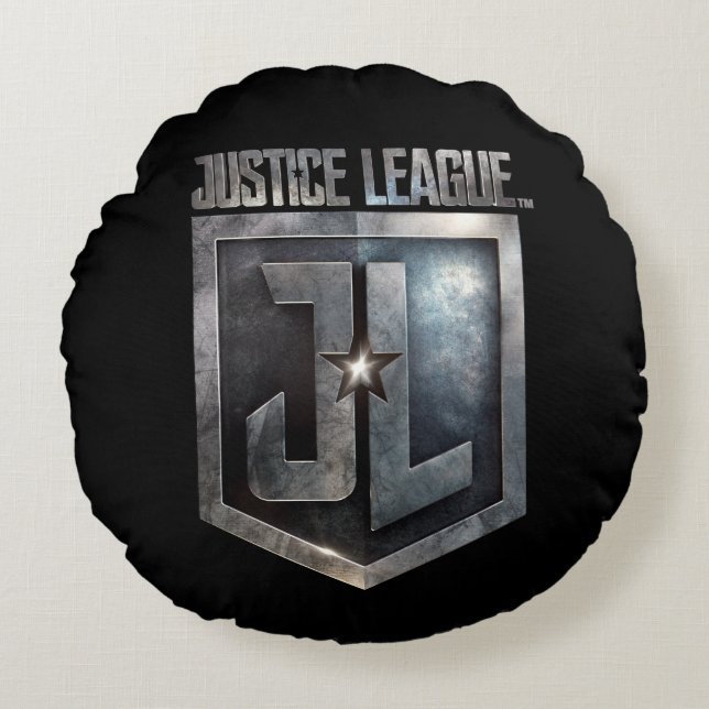 Justice League | Metallic JL Shield Rund Kudde (Framsidan)
