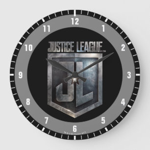 Justice League   Metallic JL Shield Stor Klocka