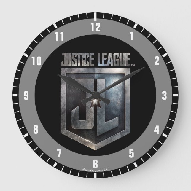 Justice League | Metallic JL Shield Stor Klocka (Framsida)